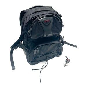 TUMI Thompson Backpack XL Black Leather Ballistic Nylon Laptop Sleeve Rucksack